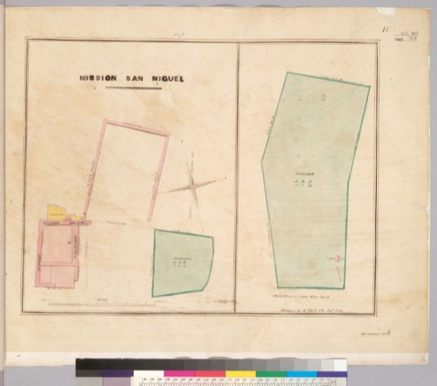 Diseño: Mission San Miguel / surveyed by G. Black, C.E., Sept. 1854