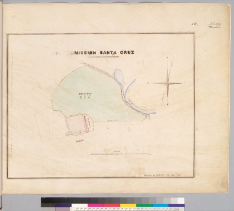 Diseño: Mission Santa Cruz / surveyed by G. Black, C.E., Sepr. 1854