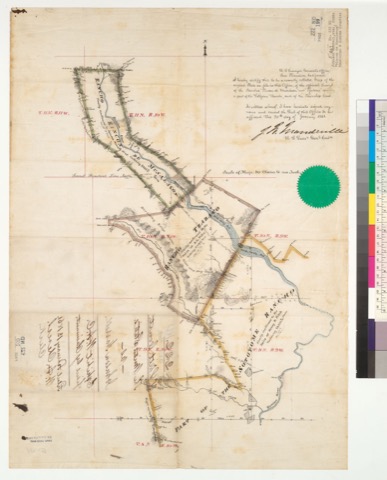 Diseño: Official survey of Rancho Rincon de Musalacon, Rancho Tzabaco, and part of the Sotoyome Rancho : Calif.] / [si