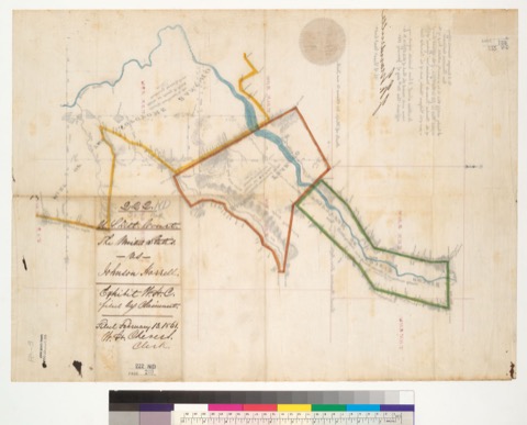 Diseño: Official survey of Rancho Rincon de Musalacon, Rancho Tzabaco, and part of the Sotoyome Rancho : Calif.] / [si