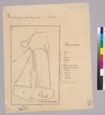 Diseño: Plan del paraje conocido bajo el nombre de Castec : [Calif.] / [por Esteban Ardisson