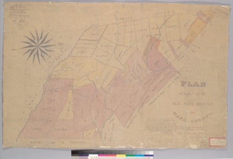 Diseño: Plan of a part of the old Rancho Napa, in Napa County [Calif.] / Em. A. d'Hemecourt, County Surveyor