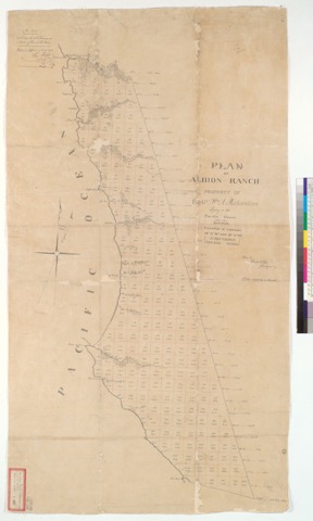 Diseño: Plan of Albion Ranch, property of Capt. Wm. A. Richardson : lying on the Pacific Coast between parrallels of l