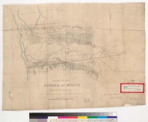 Diseño: Plan of the Rancho of Melijo : County of San Diego / from a reconnaissance by Chas. H. Poole, County Surveyor