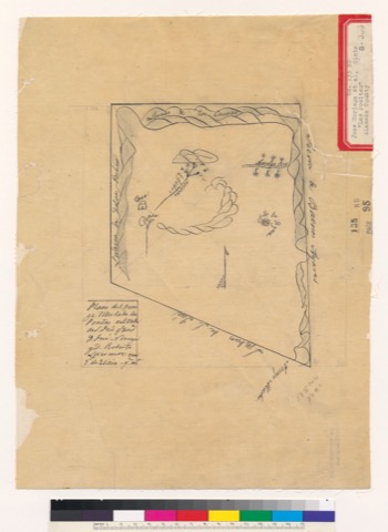 Diseño: Plano del parage titulado Las Pocitas del Valle de S. José [Calif.] : qe. pret. D. José Noriega y D. Roberto L