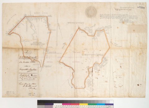 Diseño: Plat maps of the Rancho de San Juan Bautista and Rancho Rinconada de Los Gatos : Santa Clara Co., Calif.] / J.