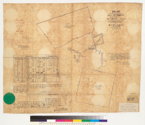 Diseño: Plat of 8 tracts of land at the Mission San Fernando : finally confirmed to J.S. Alemany, Bishop & c. / survey