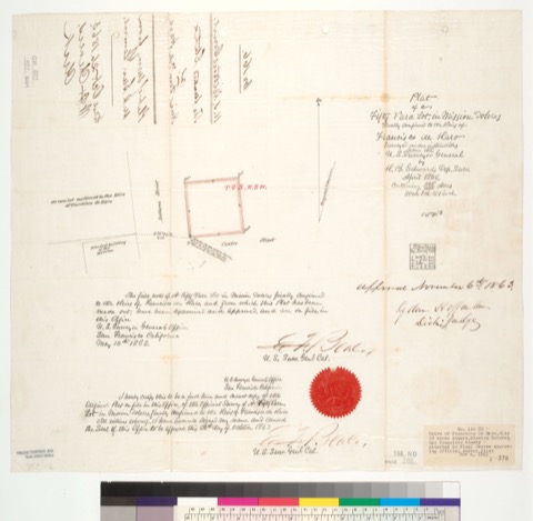 Diseño: Plat of a fifty vara lot, in Mission Dolores, finally confirmed to the heirs of Francisco de Haro : [San Franc