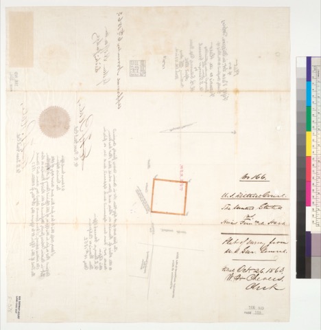 Diseño: Plat of a fifty vara lot, in Mission Dolores, finally confirmed to the heirs of Francisco de Haro : [San Franc