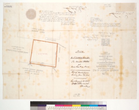 Diseño: Plat of a lot in Mission Dolores, finally confirmed to the heirs of Francisco de Haro : [San Francisco, Calif.