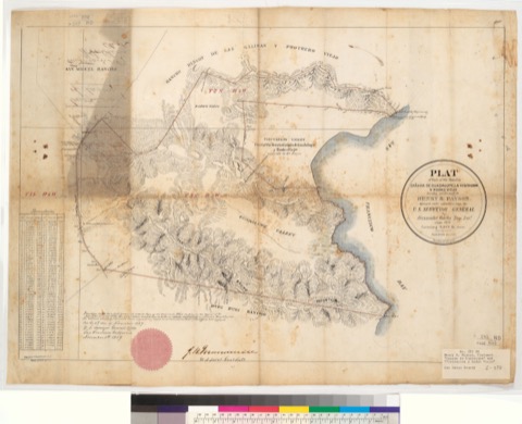 Diseño: Plat of part of the Rancho Cañada de Guadalupe la Visitacion y Rodeo Viejo, finally confirmed to Henry R. Pays