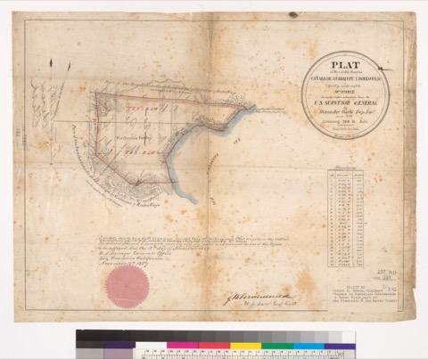 Diseño: Plat of part of the Rancho Cañada de Guadalupe y Rodeo Viejo, finally confirmed to Wm. Pierce : [Calif.] / Sur