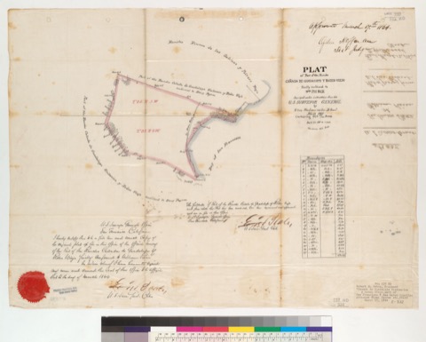Diseño: Plat of part of the Rancho Cañada de Guadalupe y Rodeo Viejo, finally confirmed to Wm. Pierce : [Calif.] / Sur