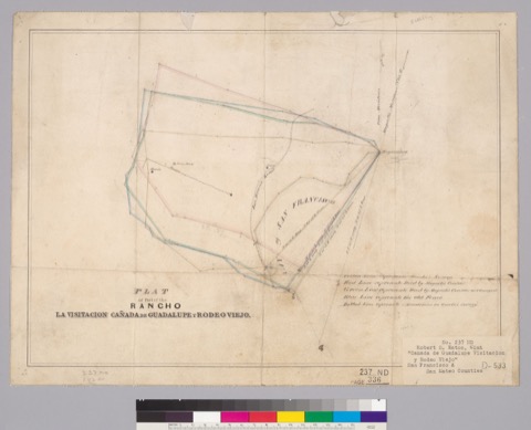 Diseño: Plat of part of the Rancho la Visitacion Cañada de Guadalupe y Rodeo Viejo