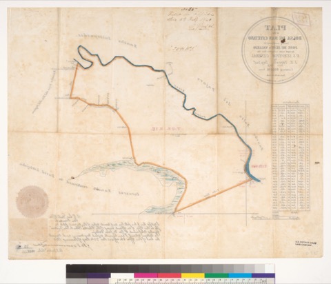 Diseño: Plat of the Bolsa de San Cayetano [Calif.] : finally confirmed to José de Jesus Vallejo / surveyed under instr