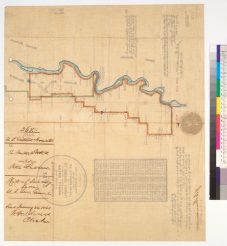 Diseño: Plat of the Bosquejo Rancho [Calif.], finally confirmed to Peter Lassen / Surveyed under instructions from the