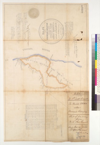 Diseño: Plat of the Butano Rancho, finally confirmed to Manuel Rodriguez : [San Mateo Co., Calif.] / Surveyed under in