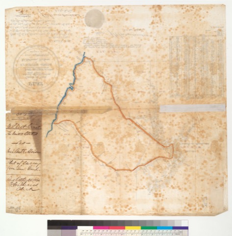 Diseño: Plat of the Cañada de Verde y Arroyo de la Purisima [Rancho], finally confirmed to José Antonio Alviso : [San 