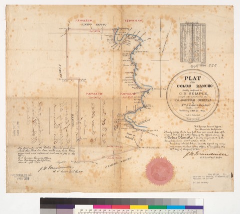 Diseño: Plat of the Colus Rancho [Calif.] : finally confirmed to C.D. Semple / surveyed under instructions from the U.