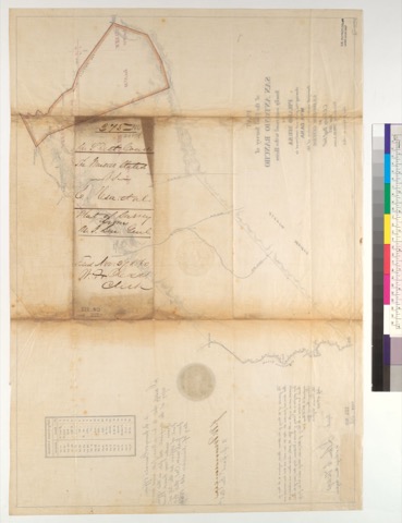 Diseño: Plat of the final survey of San Antonio Rancho finally confirmed to the heirs of Prado Mesa, shewing the part 
