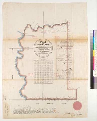 Diseño: Plat of the Honcut Rancho, finally confirmed to Charles Covilland et al. : [Yuba County, Calif.] / Surveyed un