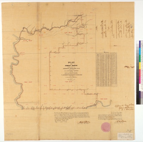 Diseño: Plat of the Honcut Rancho, finally confirmed to Charles Covillaud et al. : [Yuba Co., Calif.] / as located by 