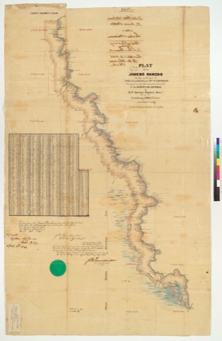 Diseño: Plat of the Jimeno Rancho [Calif.] : finally confirmed to Thos. O. Larkin and Jno. S. Missroon / surveyed unde