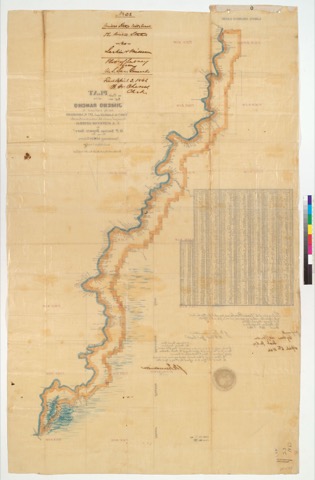 Diseño: Plat of the Jimeno Rancho [Calif.] : finally confirmed to Thos. O. Larkin and Jno. S. Missroon / surveyed unde