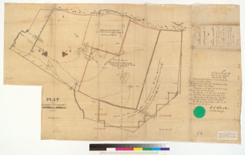 Diseño: Plat of the location of the Rancho Pastoria de las Borregas (sheet 1)