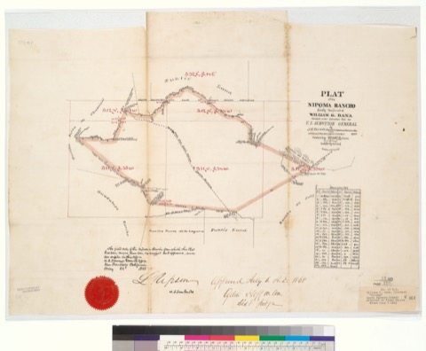 Diseño: Plat of the Nipoma Rancho [Calif.] : finally confirmed to William G. Dana / surveyed under instructions from t