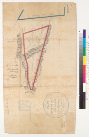 Diseño: Plat of the Ojai Rancho [Calif.] : finally confirmed to Fernando Tico / surveyed under instructions from the U