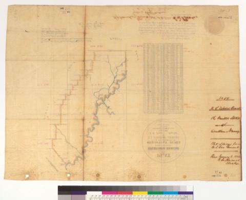 Diseño: Plat of the Orestimba Rancho, finally confirmed to Sebastian Nunez : [Calif.] / Surveyed under instructions fr