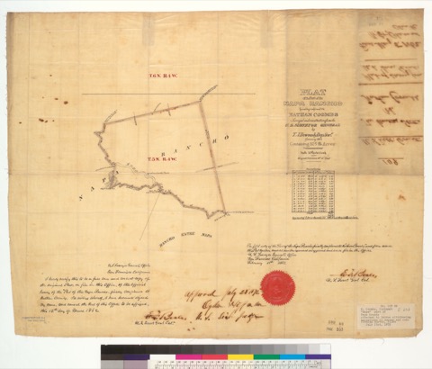 Diseño: Plat of the part of the Napa Rancho finally confirmed to Nathan Coombs : [Napa Co., Calif.] / Surveyed under i