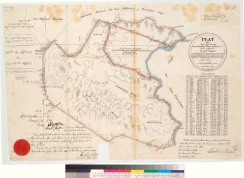 Diseño: Plat of the part of the Rancho Cañada de Guadalupe la Visitacion y Rodeo Viejo, finally confirmed to Henry R. 