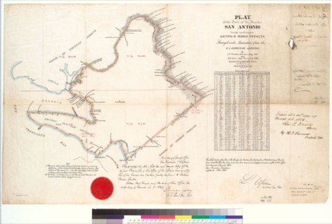 Diseño: Plat of the part of the Rancho San Antonio finally confirmed to Antonio Maria Peralta : [Alameda County, Calif