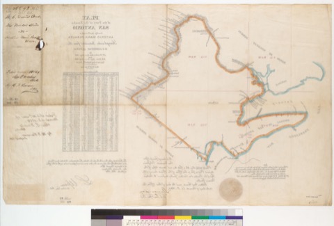 Diseño: Plat of the part of the Rancho San Antonio finally confirmed to Antonio Maria Peralta : [Alameda County, Calif