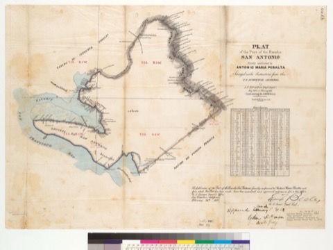 Diseño: Plat of the part of the Rancho San Antonio finally confirmed to Antonio Maria Peralta : [Alameda County, Calif
