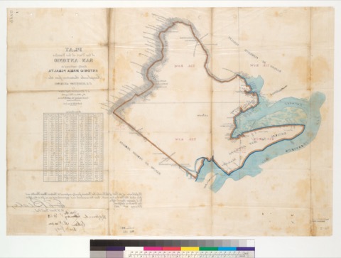 Diseño: Plat of the part of the Rancho San Antonio finally confirmed to Antonio Maria Peralta : [Alameda County, Calif