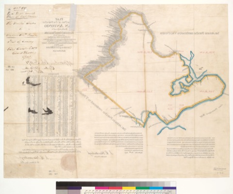 Diseño: Plat of the part of the Rancho San Antonio finally confirmed to Antonio Maria Peralta, et al. : [Alameda Count