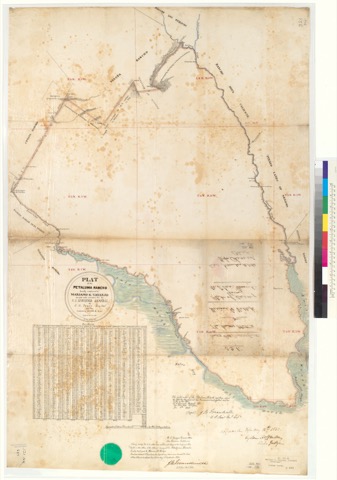 Diseño: Plat of the Petaluma Rancho, finally confirmed to Mariano G. Vallejo : [Sonoma Co., Calif.] / Surveyed under i
