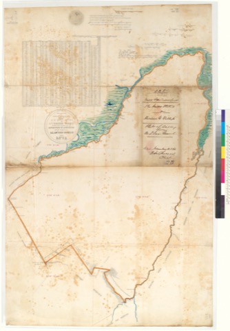 Diseño: Plat of the Petaluma Rancho, finally confirmed to Mariano G. Vallejo : [Sonoma Co., Calif.] / Surveyed under i