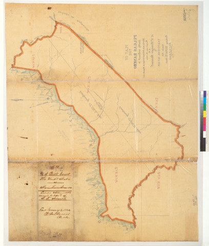 Diseño: Plat of the Pulgas Rancho, finally confirmed to Maria de la Soledad Ortega de Arguello et al. : [San Mateo Co.