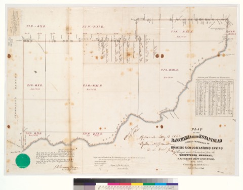 Diseño: Plat of the Rancheria del Rio Estanislao, finally confirmed to Francisco Rico and José Antonio Castro : [Stani