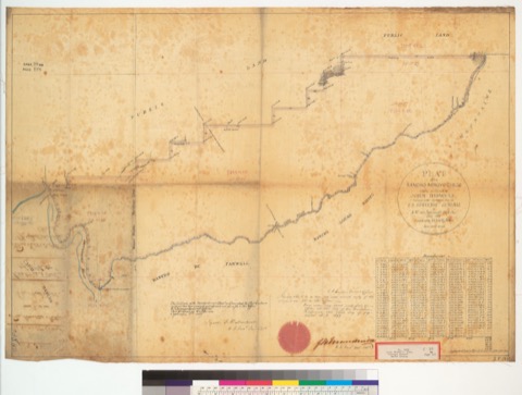 Diseño: Plat of the Rancho Arroyo Chico [Calif.] : finally confirmed to John Bidwell / surveyed under instructions fro