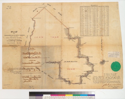 Diseño: Plat of the Rancho Arroyo de las Nueces y Bolbones [Calif.] : finally confirmed to the heirs of Juana Sanchez 