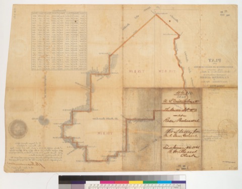Diseño: Plat of the Rancho Arroyo de las Nueces y Bolbones [Calif.] : finally confirmed to the heirs of Juana Sanchez 