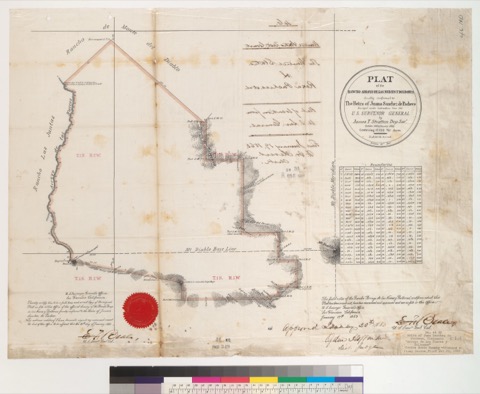 Diseño: Plat of the Rancho Arroyo de las Nueces y Bolbones [Calif.] : finally confirmed to the heirs of Juana Sanchez 