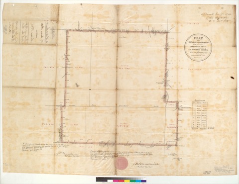Diseño: Plat of the Rancho Arroyo Seco, finally confirmed to Andreas Pico : [Calif.] / Surveyed under instructions fro