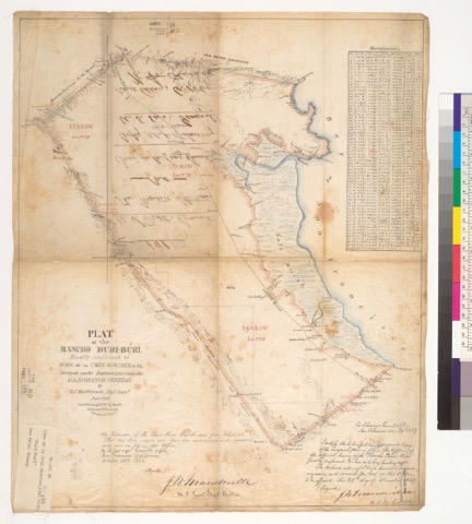 Diseño: Plat of the Rancho Buri-Buri, finally confirmed to Jose de la Cruz Sanchez et al. : [San Mateo Co., Calif.] / 