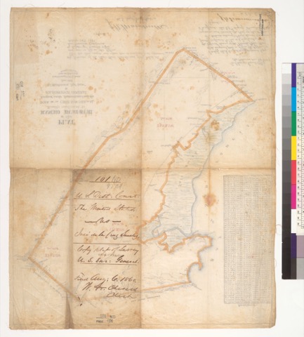 Diseño: Plat of the Rancho Buri-Buri, finally confirmed to Jose de la Cruz Sanchez et al. : [San Mateo Co., Calif.] / 